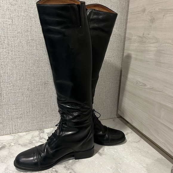 Women's Black Riding Boots - Picture 2 of 13